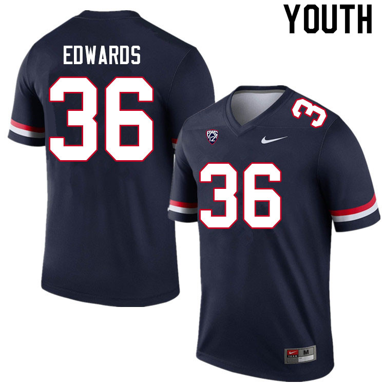 Youth #36 RJ Edwards Arizona Wildcats College Football Jerseys Sale-Navy